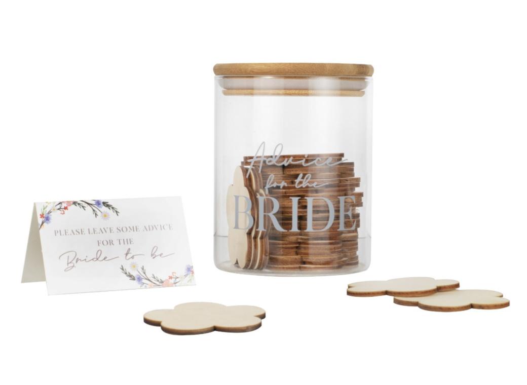 Boho Floral Advice for the Bride Jar