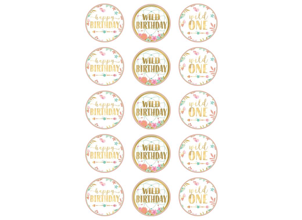 Edible Icing Cupcake Images - Boho Girl