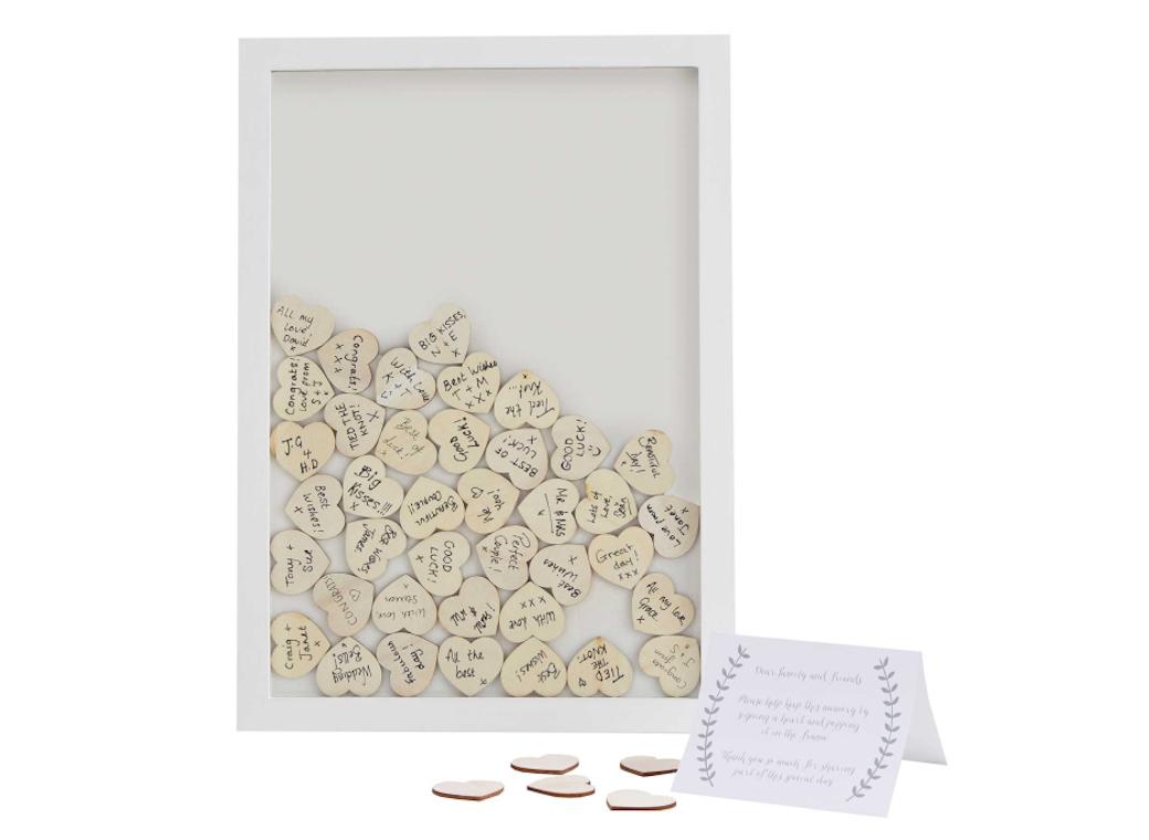 Hearts Drop Top Frame Guest Book Alternative