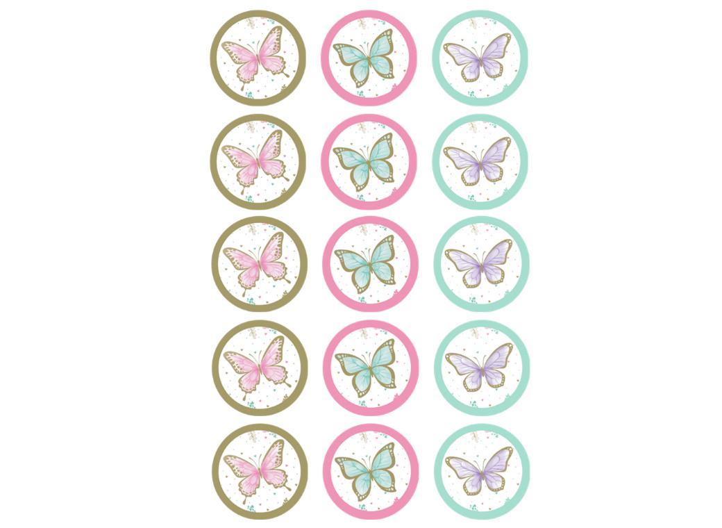 Edible Icing Cupcake Images - Butterfly Shimmer