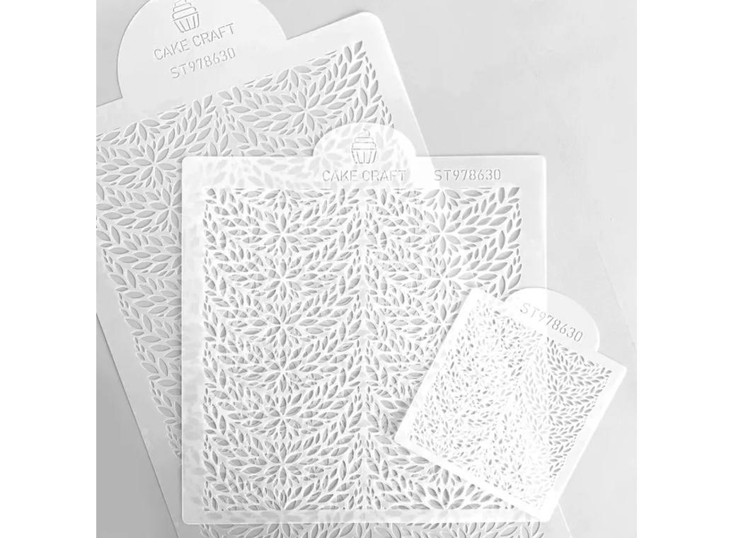 Cake Craft 3pce Cake Stencil Set - Floral Pendant