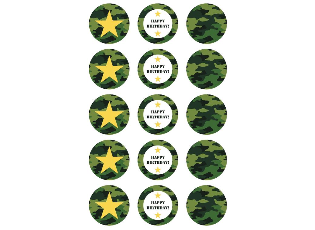 Edible Icing Cupcake Images - Camo