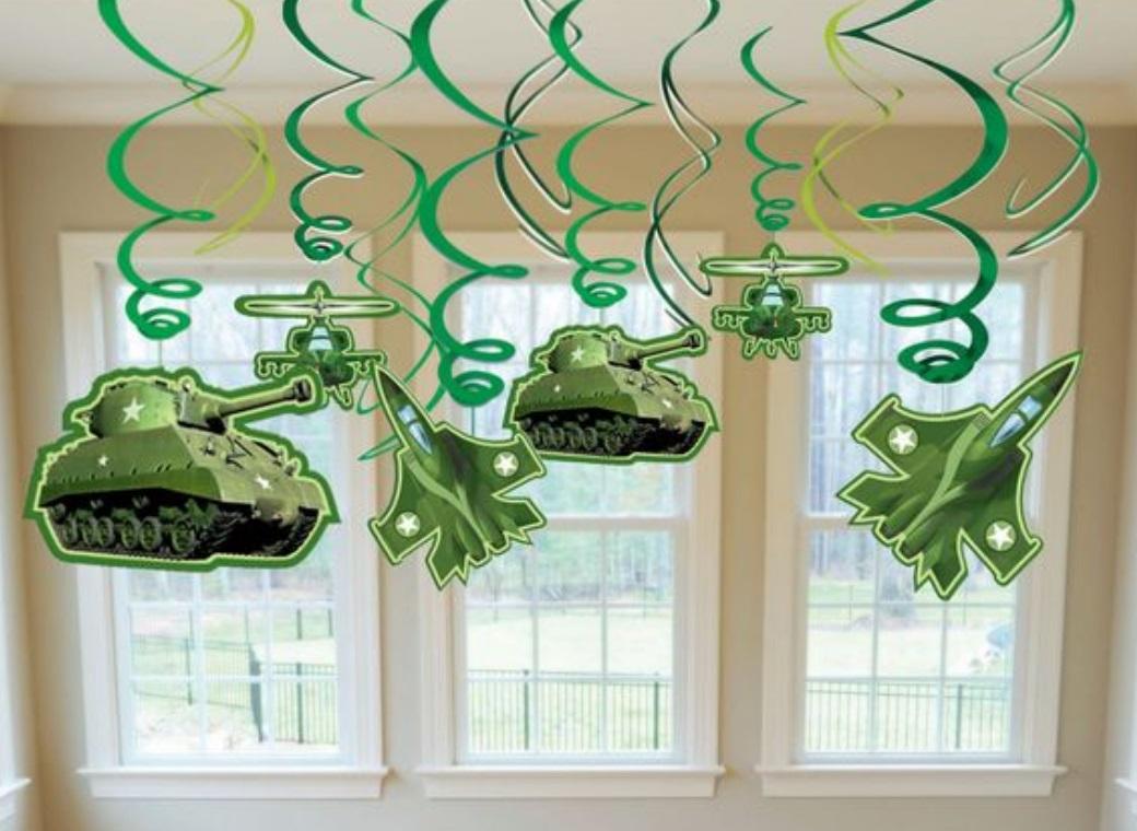 Camouflage Hanging Swirl Decorations