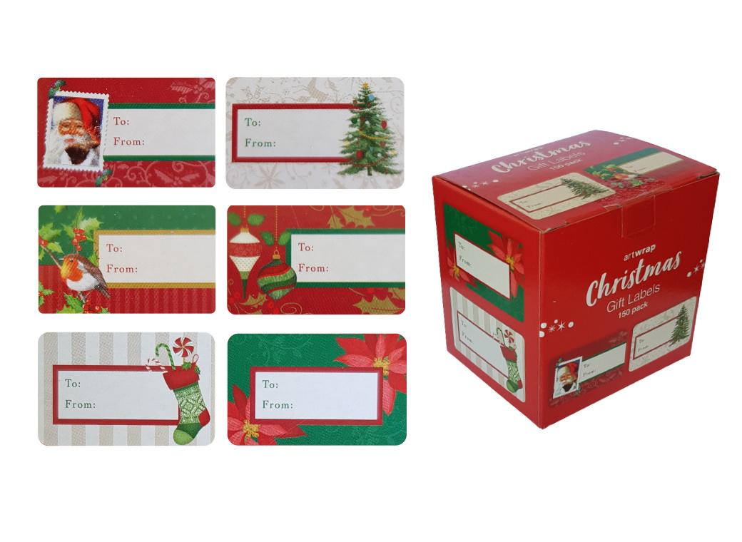 Christmas Gift Labels 150pk Traditional