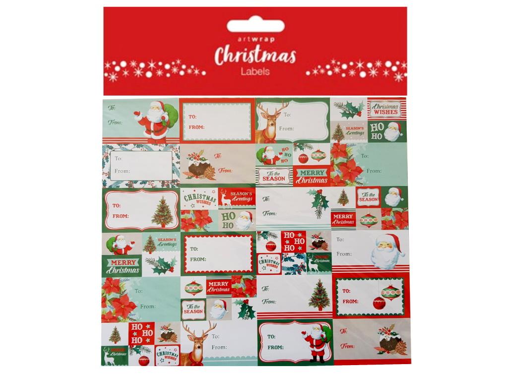 Christmas Gift Labels Sheet 168pk Traditional