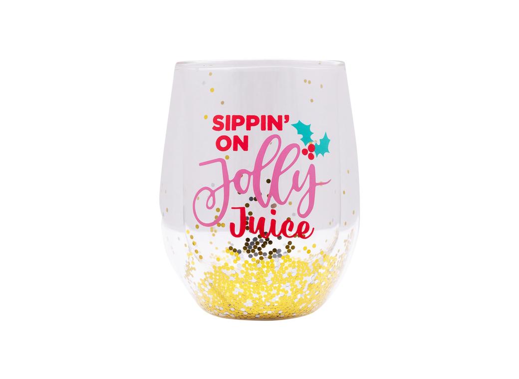 Christmas Jolly Stemless Glass