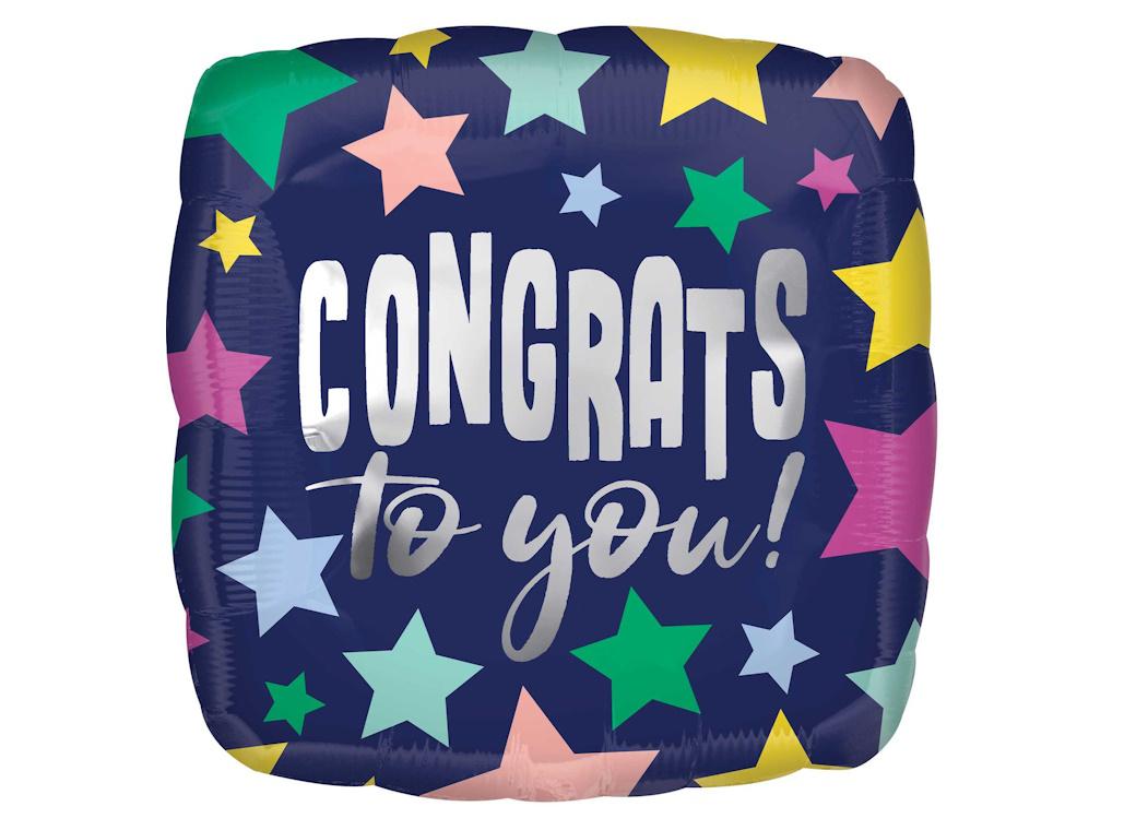 Congrats to You Stars Foil Balloon