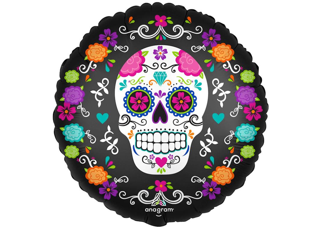Day of the Dead Sugar Skull Foil Balloon
