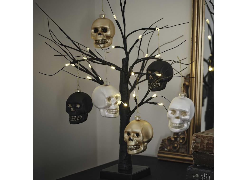 Deadly Soiree Skull Tree Decorations 3pk