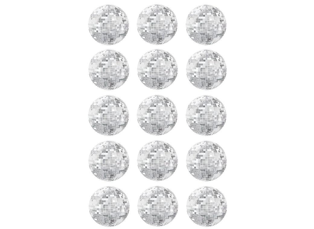 Edible Icing Cupcake Images - Mirror Balls