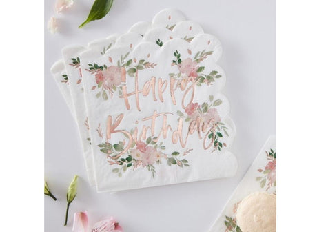 Ditsy Floral Happy Birthday Napkins 16pk