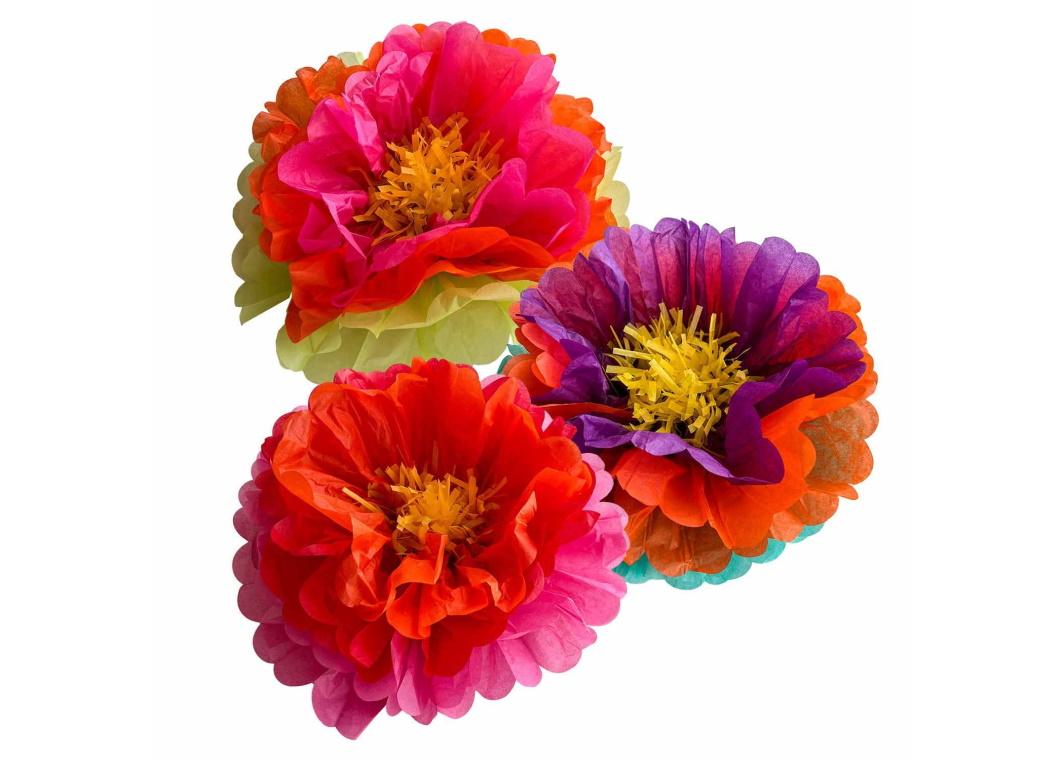 Diwali Fluffy Flower Table Decorations 3pk