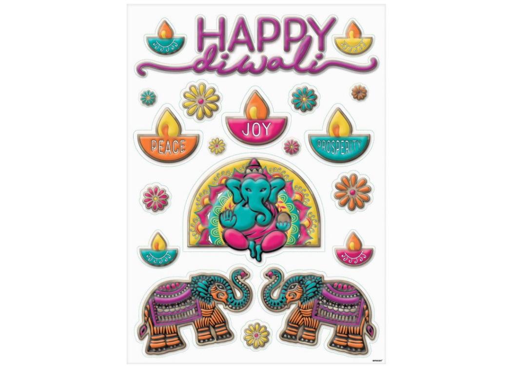 Diwali Foil Embossed Window Decals