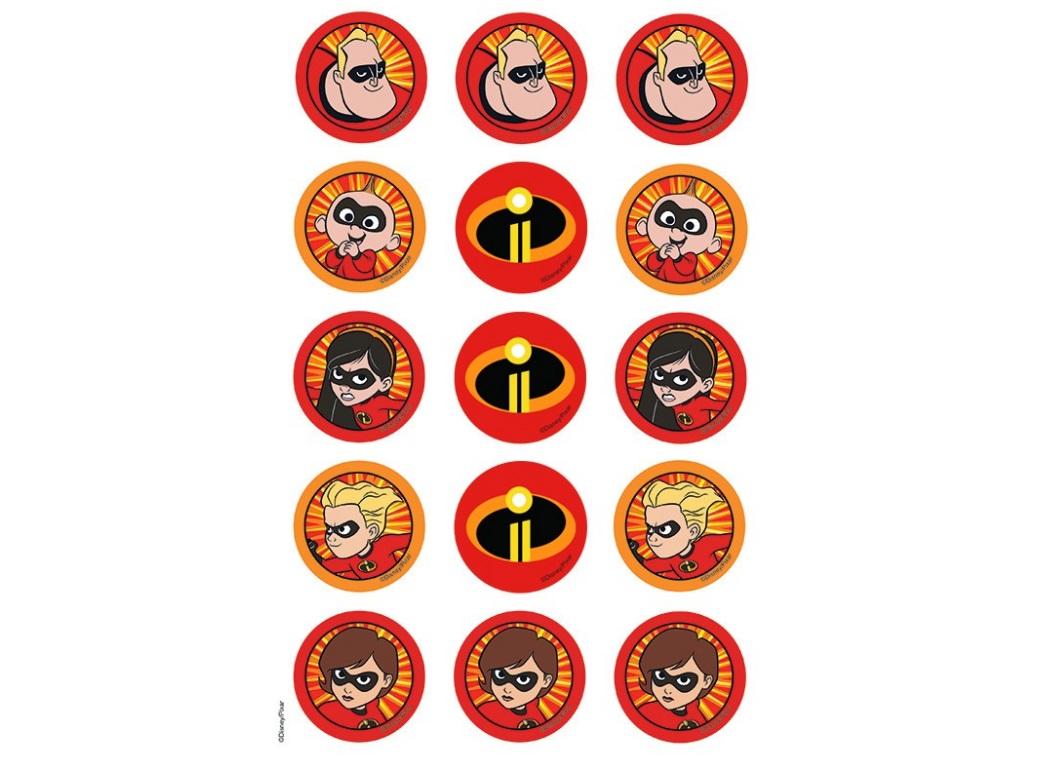 Edible Icing Cupcake Images - Incredibles