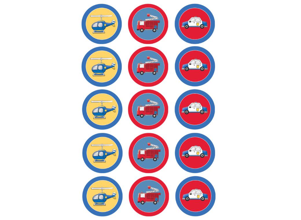 Edible Icing Cupcake Images - First Responders