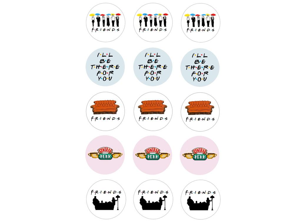 Edible Icing Cupcake Images - Friends