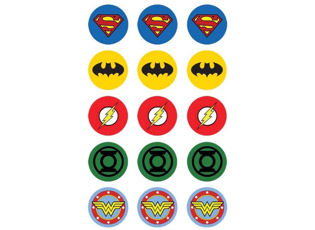 Edible Icing Cupcake Images - Justice League