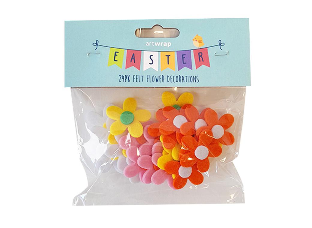 Felt Flower Decorations 24pk
