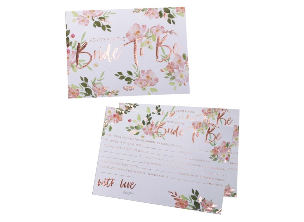 Floral Hen Party Bride to Be Advice Cards 10pk