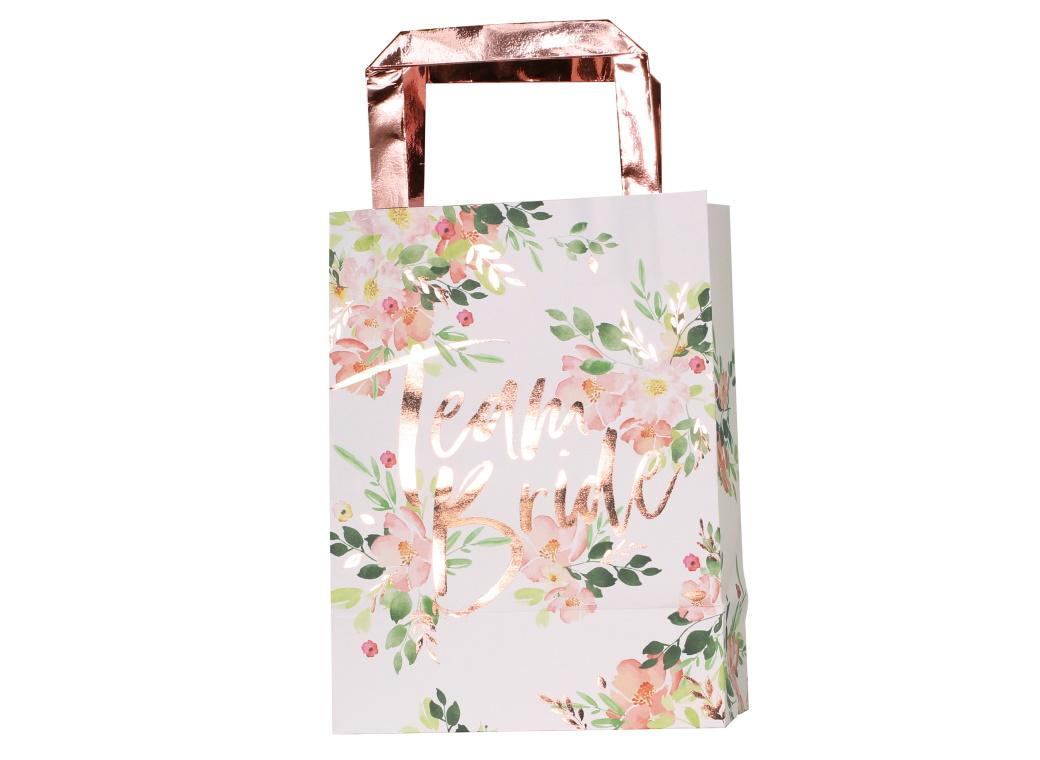 Floral Hen Party Team Bride Party Bags 5pk