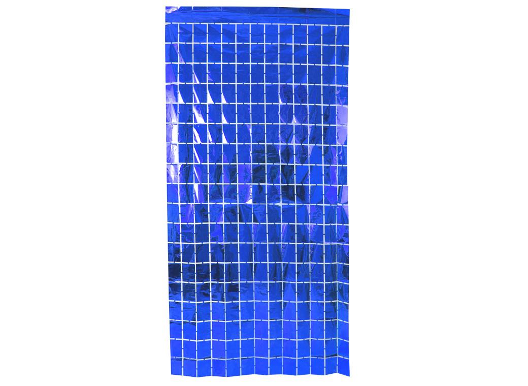 Foil Squares Party Backdrop - Blue