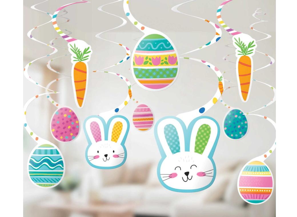 Funny Bunny Easter Hanging Spiral Decorations