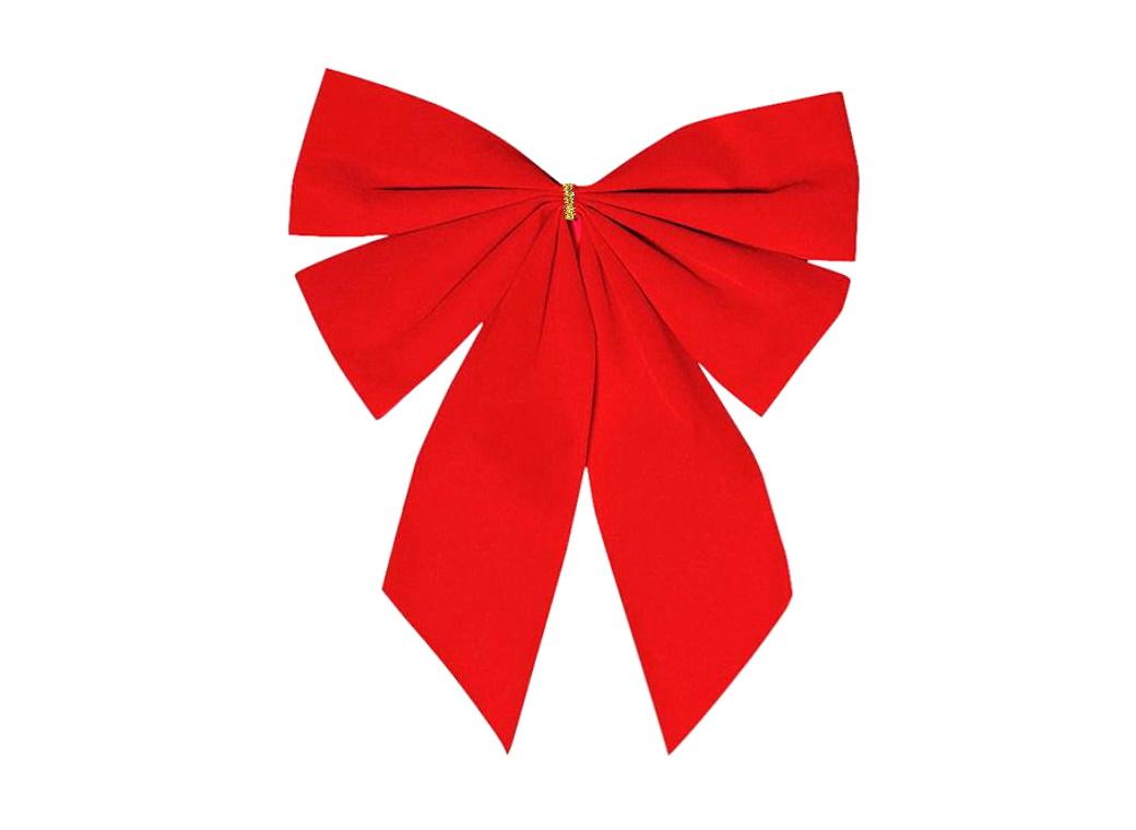Red Gathered Fabric Bow