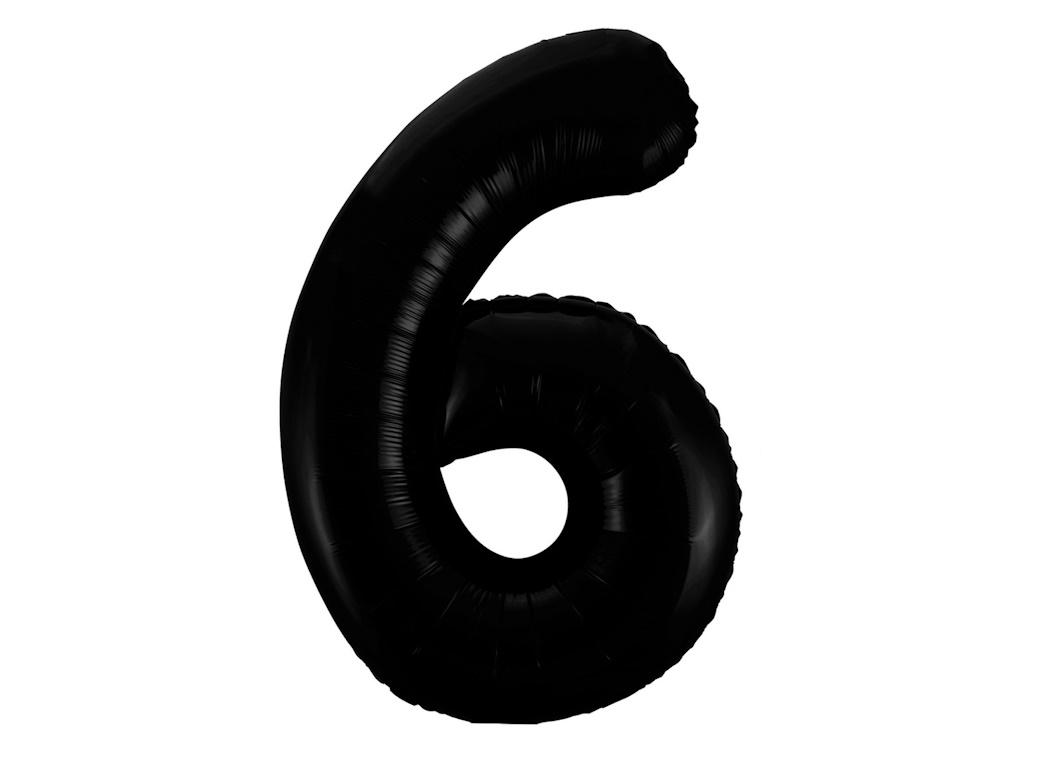 Giant Black Number Foil Balloon - 6