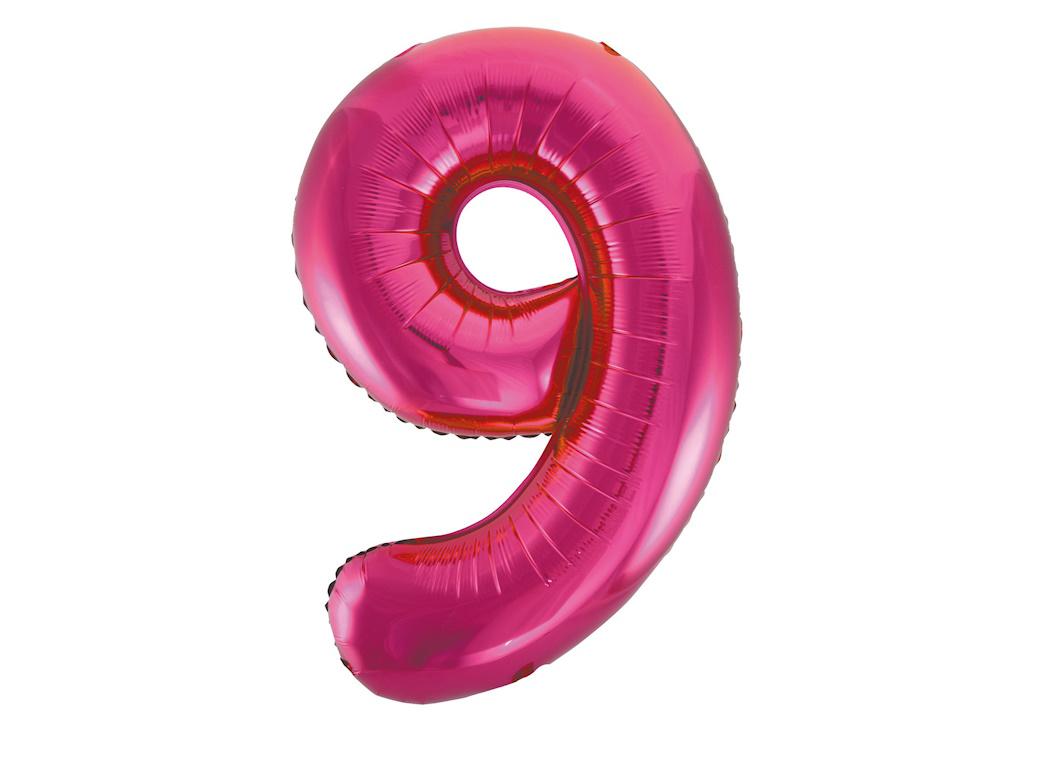 Giant Hot Pink Number Foil Balloon - 9