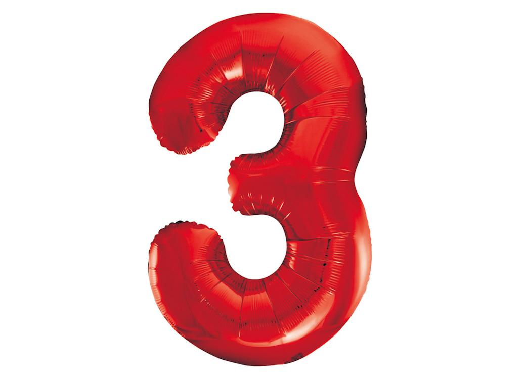 Giant Red Number Foil Balloon - 3