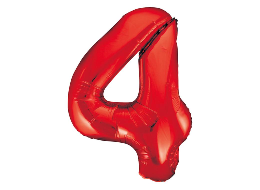 Giant Red Number Foil Balloon - 4