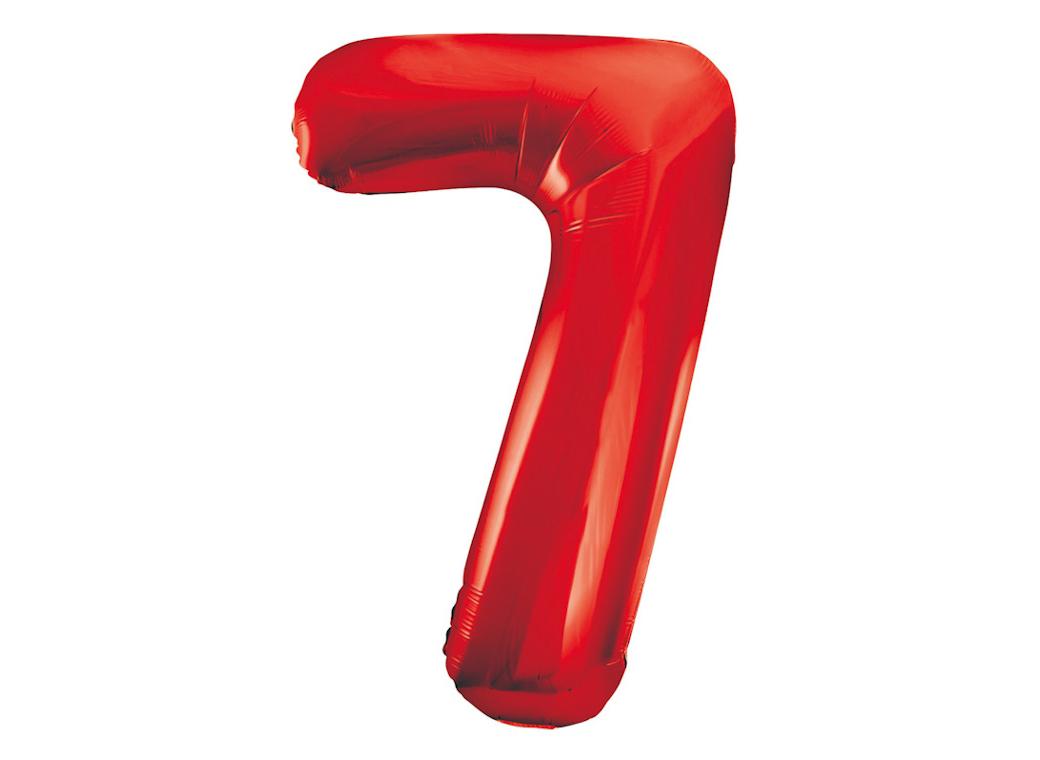 Giant Red Number Foil Balloon - 7