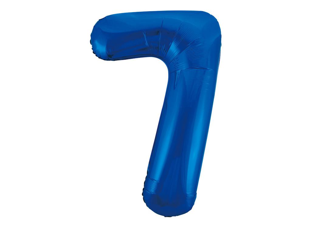 Giant Royal Blue Number Foil Balloon - 7