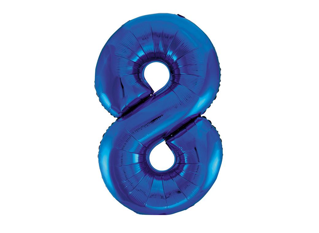 Giant Royal Blue Number Foil Balloon - 8