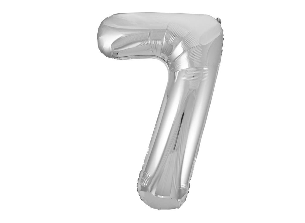 Giant Silver Number Foil Balloon - 7