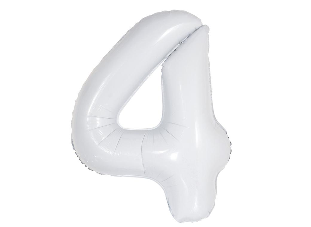 Giant Gloss White Number Foil Balloon - 4