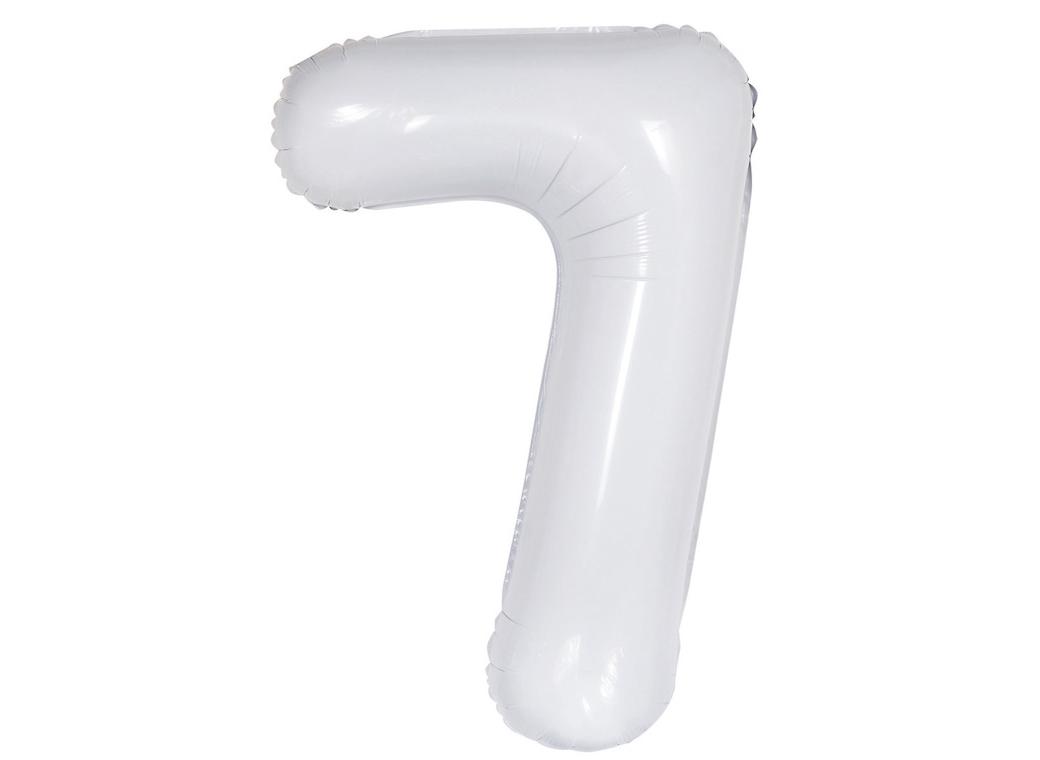 Giant Gloss White Number Foil Balloon - 7