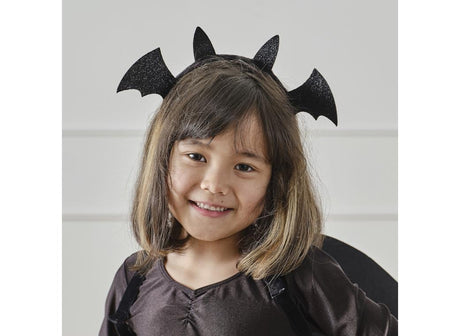 Ginger Ray Black Sparkle Bat Headband