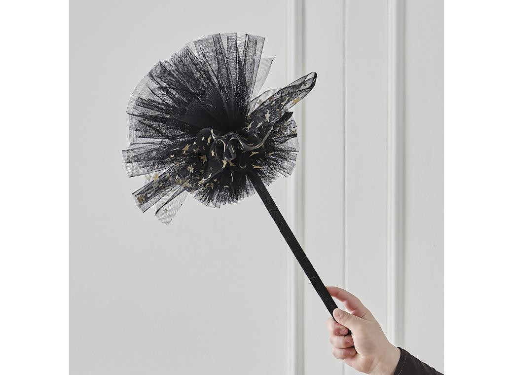 Ginger Ray Black & Gold Star Witches Broom