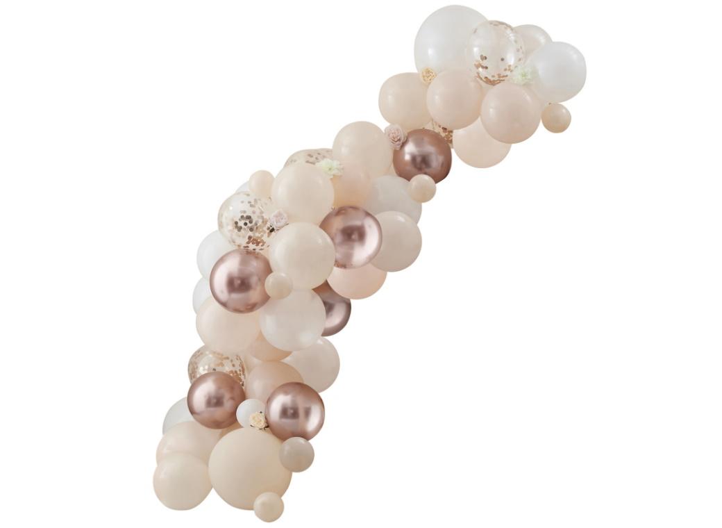 Ginger Ray Peach White & Rose Gold Balloon Arch Kit