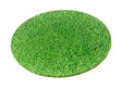 A round masonite cake board with a glossy food-safe covering, designed to look like green grass.
