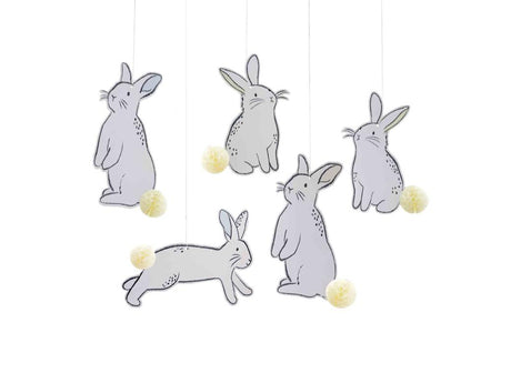 Hanging Easter Bunny Decorations with Honeycomb Tails
