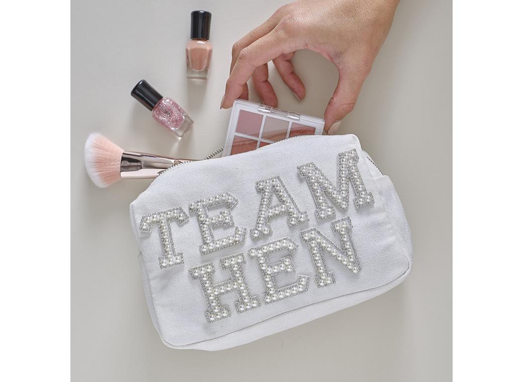 Hen Party Embellished Pearl Team Hen Makeup Bag