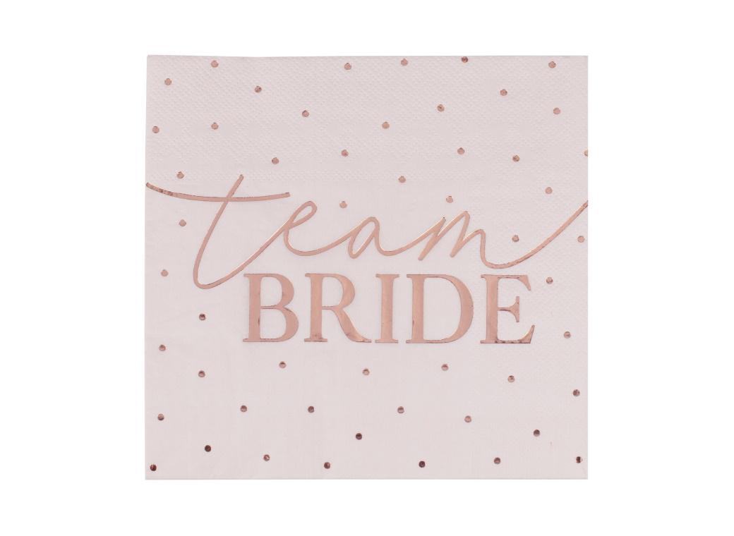 Hen Party Rose Gold Team Bride Napkins 16pk