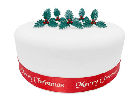 Holly & Berries Cake Decorations 5pk