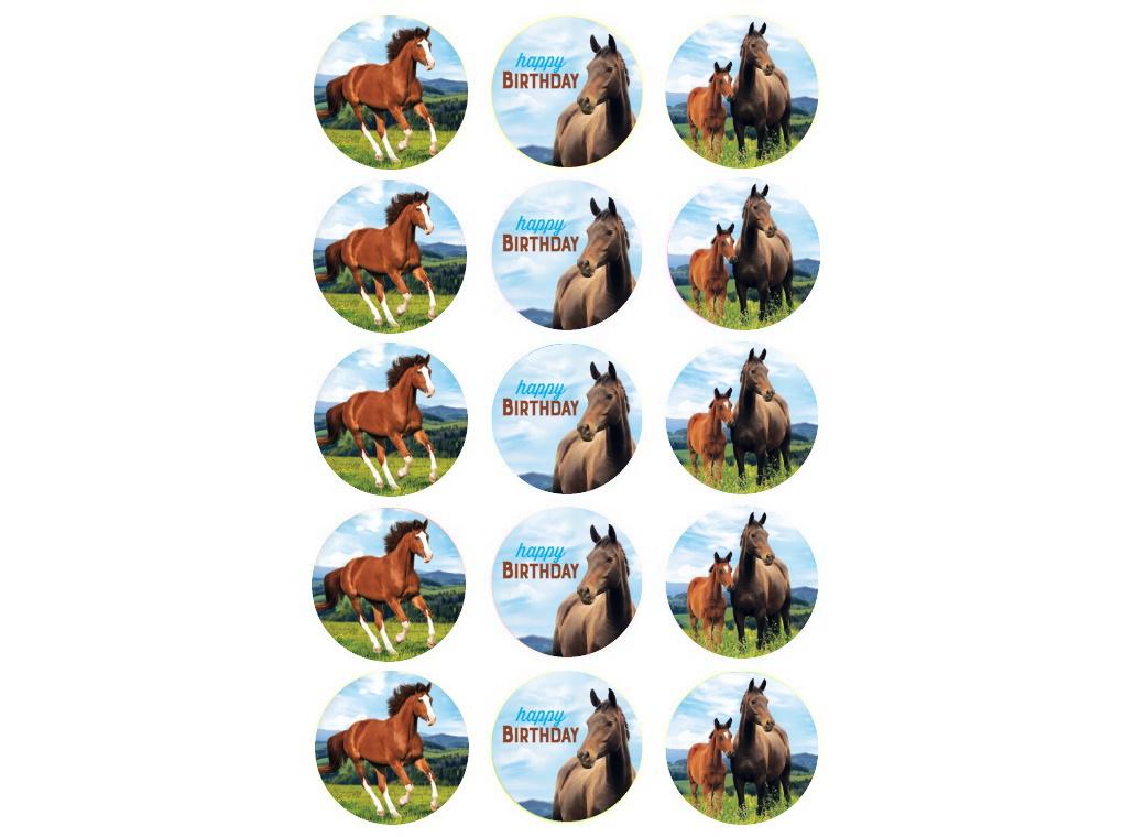 Edible Icing Cupcake Images - Horse