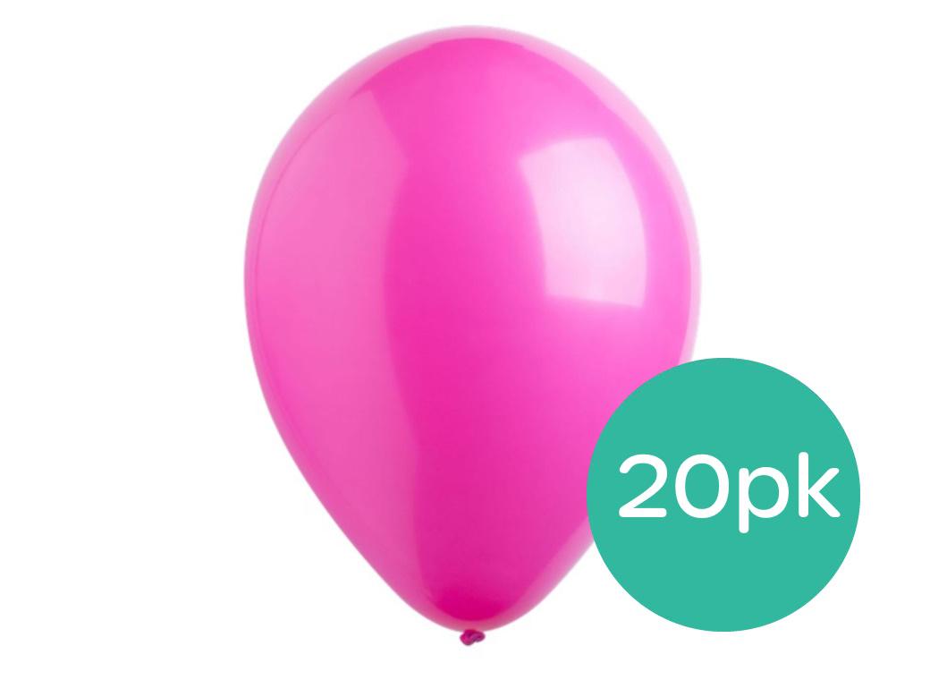 Value Balloons 20pk - Hot Pink