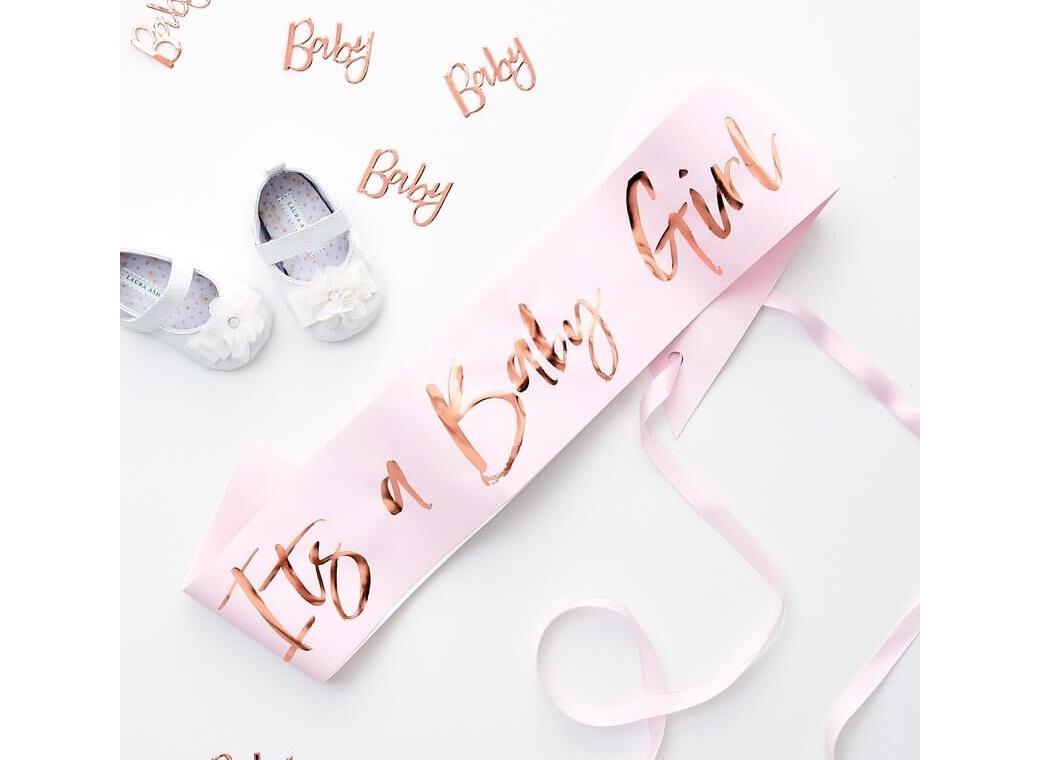 It's A Baby Girl Pink Sash