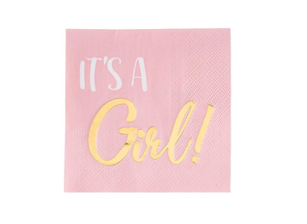 It's A Girl Beverage Napkins 16pk