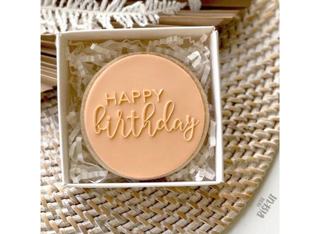 Happy Birthday Cursive Debosser